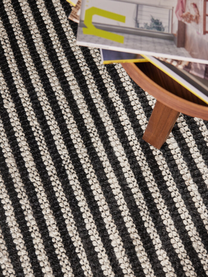 Jute vloerkleed - Harvest Ebony Zwart/Creme Jute vloerkleed - Harvest Ebony Zwart/Creme