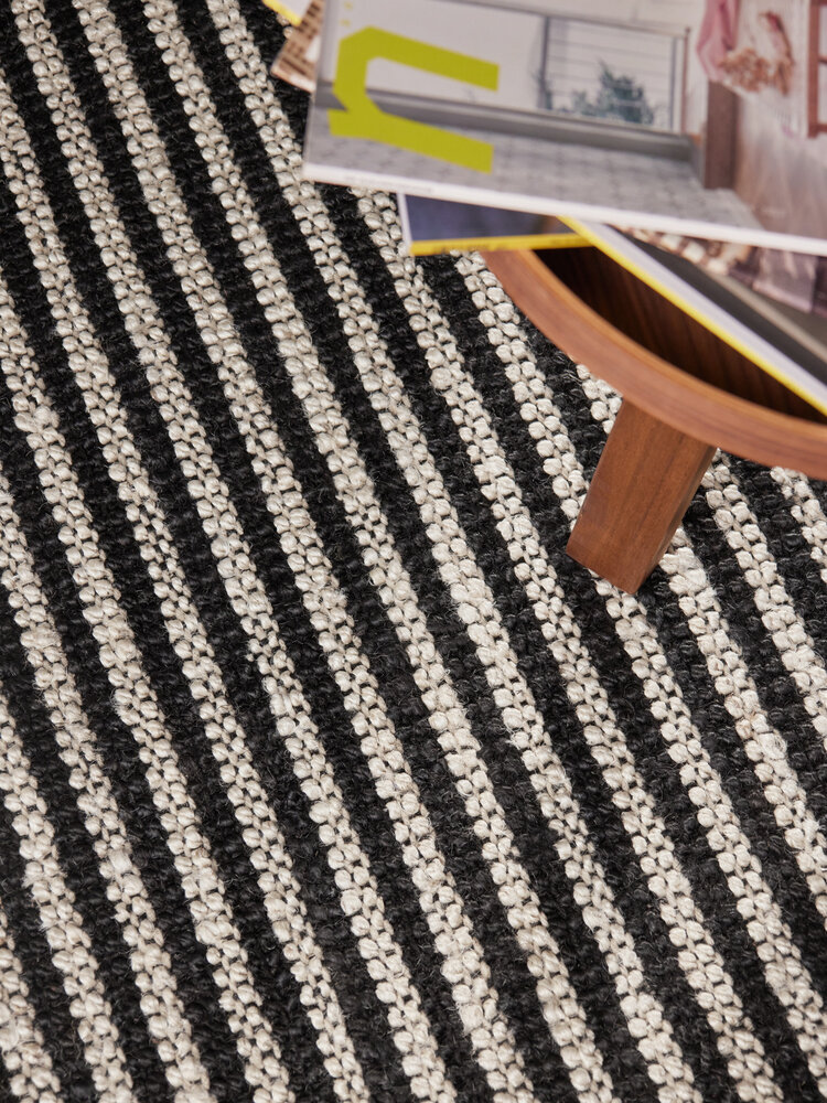 Jute vloerkleed - Harvest Ebony Zwart/Creme Jute vloerkleed - Harvest Ebony Zwart/Creme