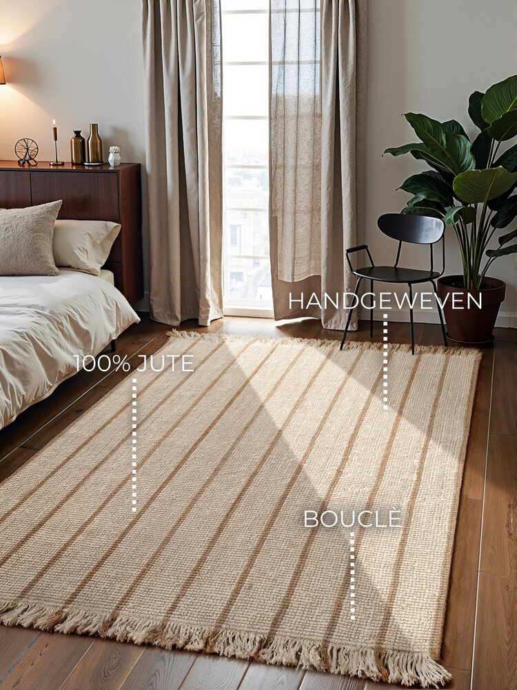 Jute vloerkleed - Harvest Sierra Creme/Naturel