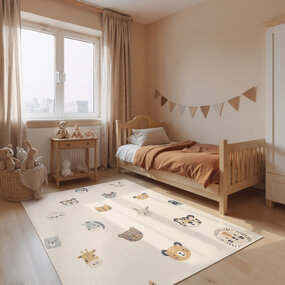 Kindervloerkleed - Adventures Tiny Zoo Creme/Kleurrijk Kindervloerkleed - Adventures Tiny Zoo Creme/Kleurrijk