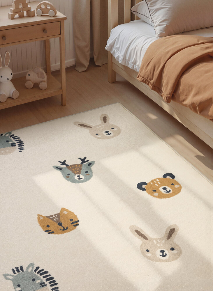 Kindervloerkleed - Adventures Tiny Zoo Creme/Kleurrijk Kindervloerkleed - Adventures Tiny Zoo Creme/Kleurrijk