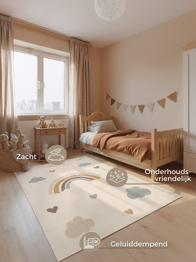 Kindervloerkleed - Adventures Skyla Creme/Kleurrijk Kindervloerkleed - Adventures Skyla Creme/Kleurrijk