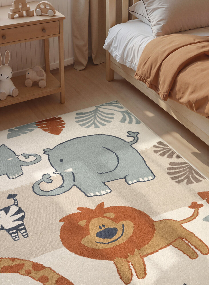 Kindervloerkleed - Adventures Savanna Creme/Kleurrijk Kindervloerkleed - Adventures Savanna Creme/Kleurrijk