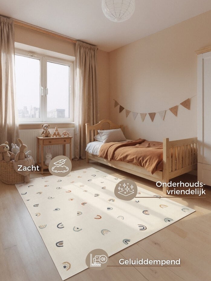 Kindervloerkleed - Adventures Ravi Creme/Kleurrijk Kindervloerkleed - Adventures Ravi Creme/Kleurrijk