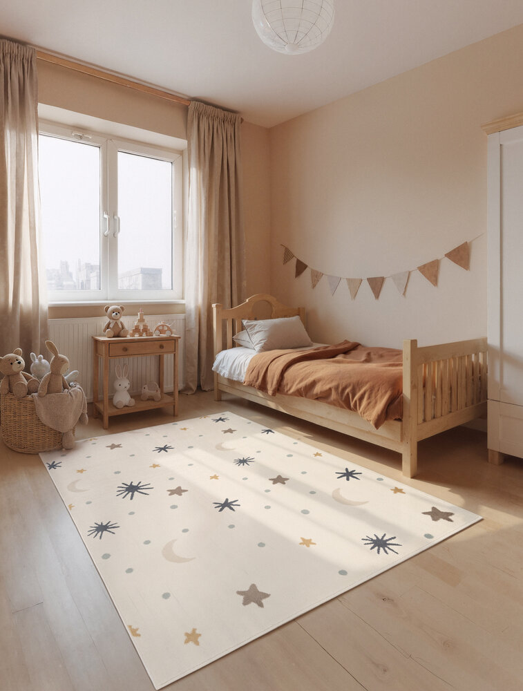 Kindervloerkleed - Adventures Moony Creme/Kleurrijk Kindervloerkleed - Adventures Moony Creme/Kleurrijk