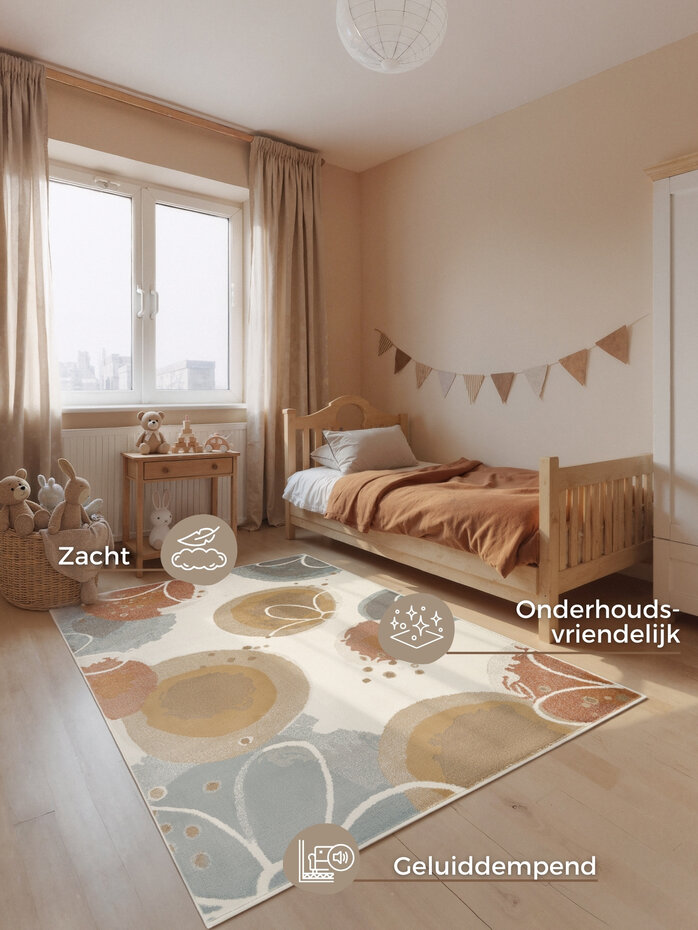 Kindervloerkleed - Adventures Marigold Creme/Kleurrijk Kindervloerkleed - Adventures Marigold Creme/Kleurrijk