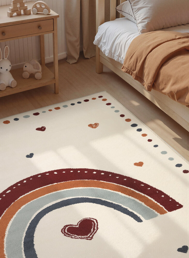 Kindervloerkleed - Adventures Luvy Creme/Kleurrijk Kindervloerkleed - Adventures Luvy Creme/Kleurrijk