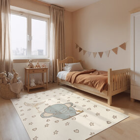 Kindervloerkleed - Adventures Little Ellie Creme/Kleurrijk Kindervloerkleed - Adventures Little Ellie Creme/Kleurrijk