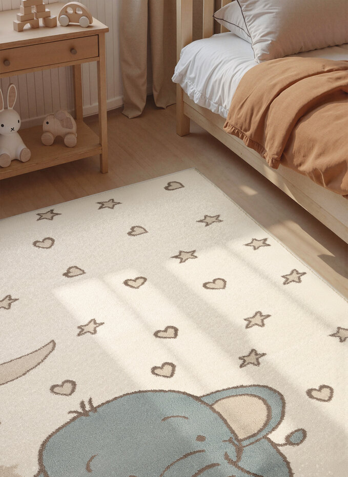 Kindervloerkleed - Adventures Little Ellie Creme/Kleurrijk Kindervloerkleed - Adventures Little Ellie Creme/Kleurrijk
