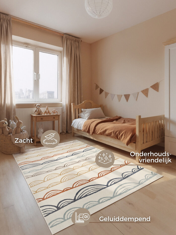 Kindervloerkleed - Adventures Kiki Creme/Kleurrijk Kindervloerkleed - Adventures Kiki Creme/Kleurrijk