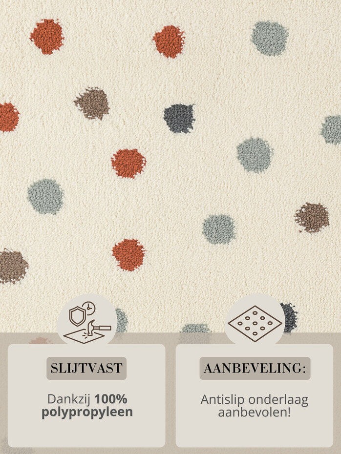 Kindervloerkleed - Adventures Konfetti Creme/Kleurrijk