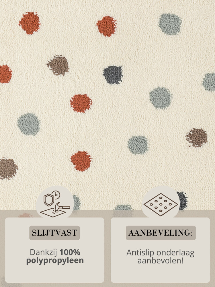 Kindervloerkleed - Adventures Konfetti Creme/Kleurrijk