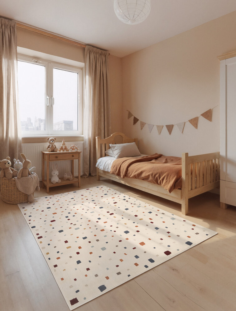 Kindervloerkleed - Adventures Funny Squares Creme/Kleurrijk Kindervloerkleed - Adventures Funny Squares Creme/Kleurrijk