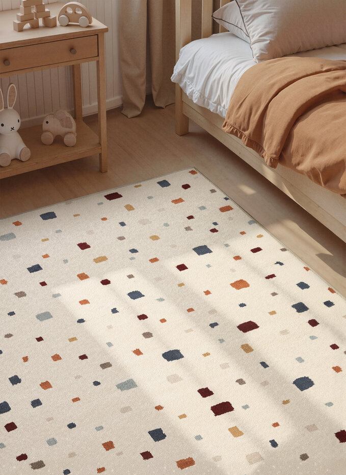 Kindervloerkleed - Adventures Funny Squares Creme/Kleurrijk Kindervloerkleed - Adventures Funny Squares Creme/Kleurrijk