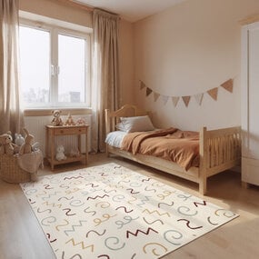 Kindervloerkleed - Adventures Fiete Creme/Kleurrijk Kindervloerkleed - Adventures Fiete Creme/Kleurrijk