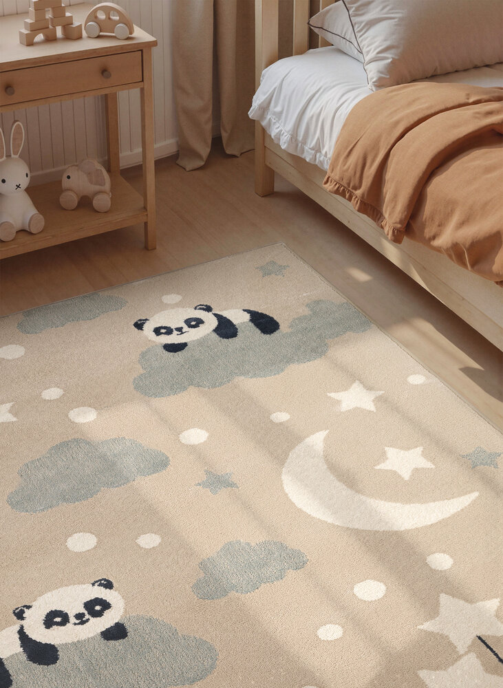 Kindervloerkleed - Adventures Dreamy Panda Beige/Kleurrijk Kindervloerkleed - Adventures Dreamy Panda Beige/Kleurrijk