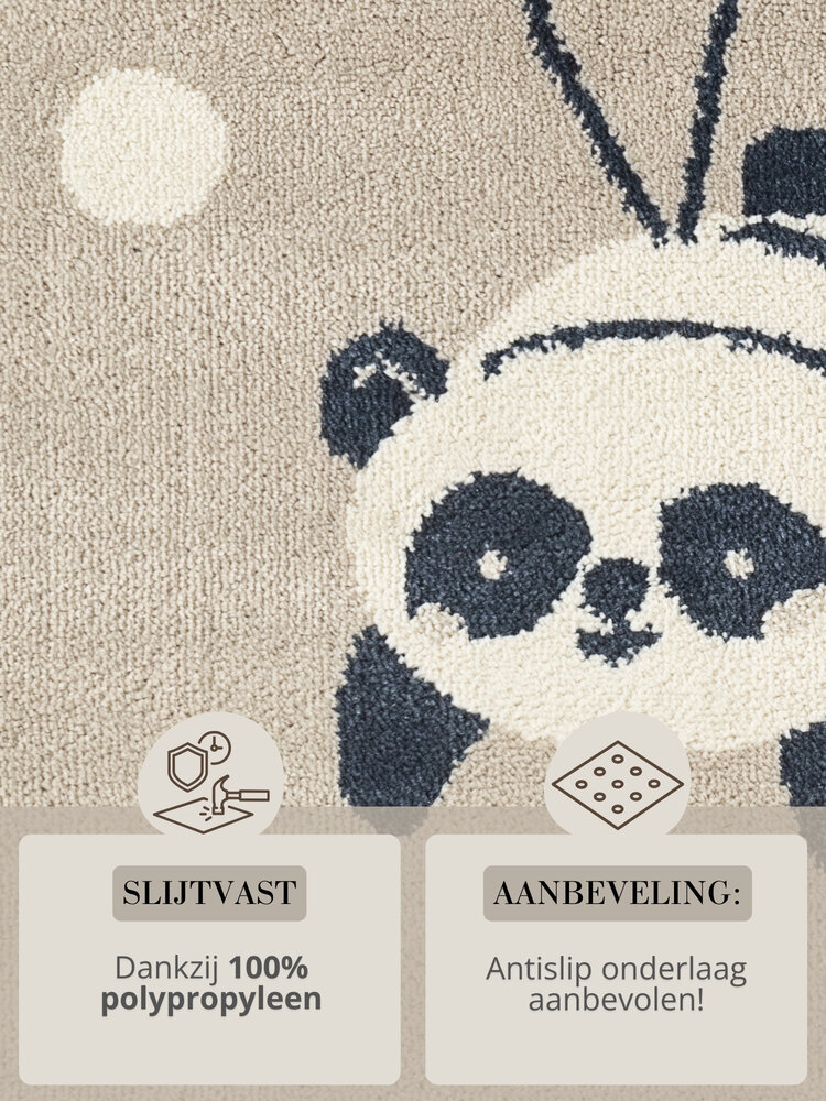 Kindervloerkleed - Adventures Dreamy Panda Beige/Kleurrijk Kindervloerkleed - Adventures Dreamy Panda Beige/Kleurrijk