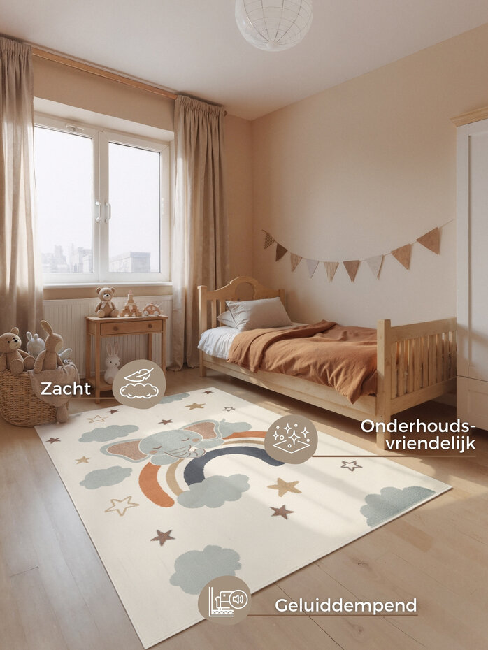 Kindervloerkleed - Adventures Dreamy Jumbo Creme/Kleurrijk Kindervloerkleed - Adventures Dreamy Jumbo Creme/Kleurrijk