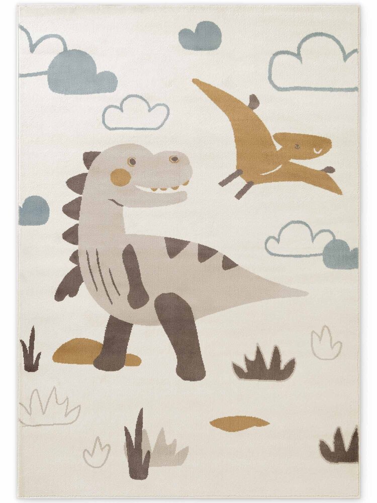 Kindervloerkleed - Adventures Dino Creme/Kleurrijk Kindervloerkleed - Adventures Dino Creme/Kleurrijk