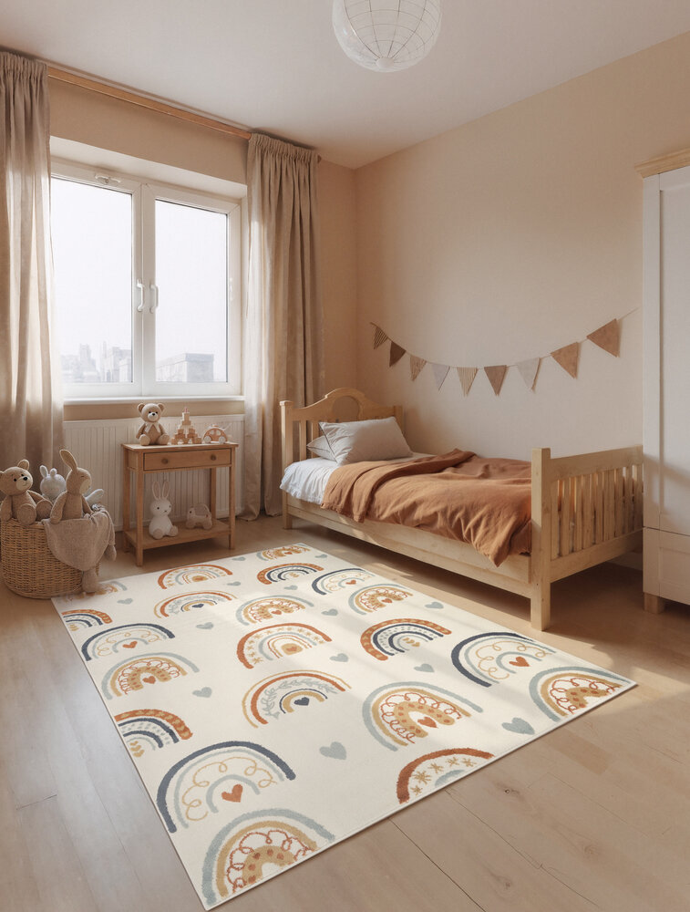 Kindervloerkleed - Adventures Bowie Creme/Kleurrijk Kindervloerkleed - Adventures Bowie Creme/Kleurrijk