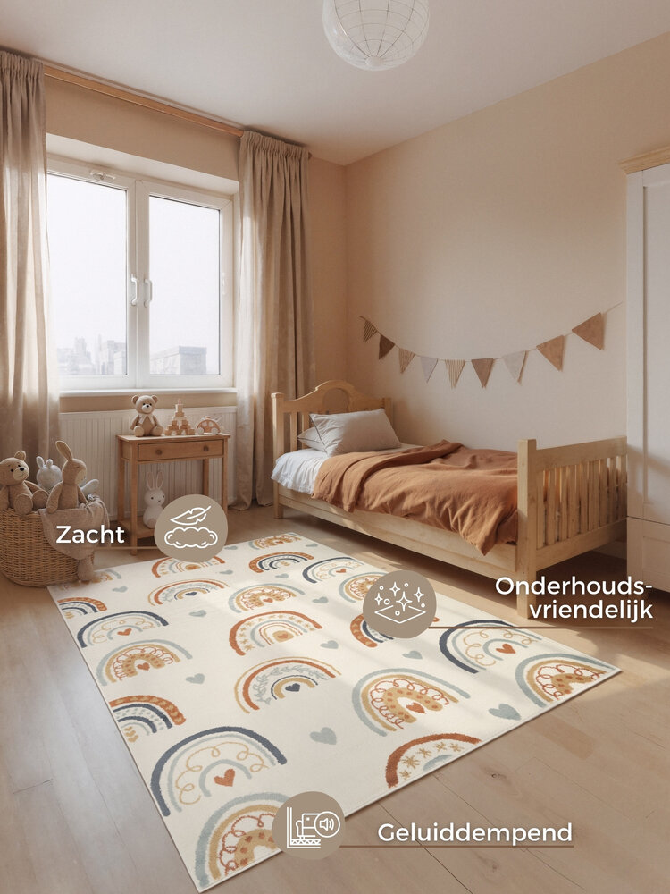 Kindervloerkleed - Adventures Bowie Creme/Kleurrijk Kindervloerkleed - Adventures Bowie Creme/Kleurrijk