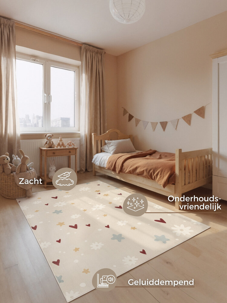 Kindervloerkleed - Adventures Amori Beige/Kleurrijk Kindervloerkleed - Adventures Amori Beige/Kleurrijk