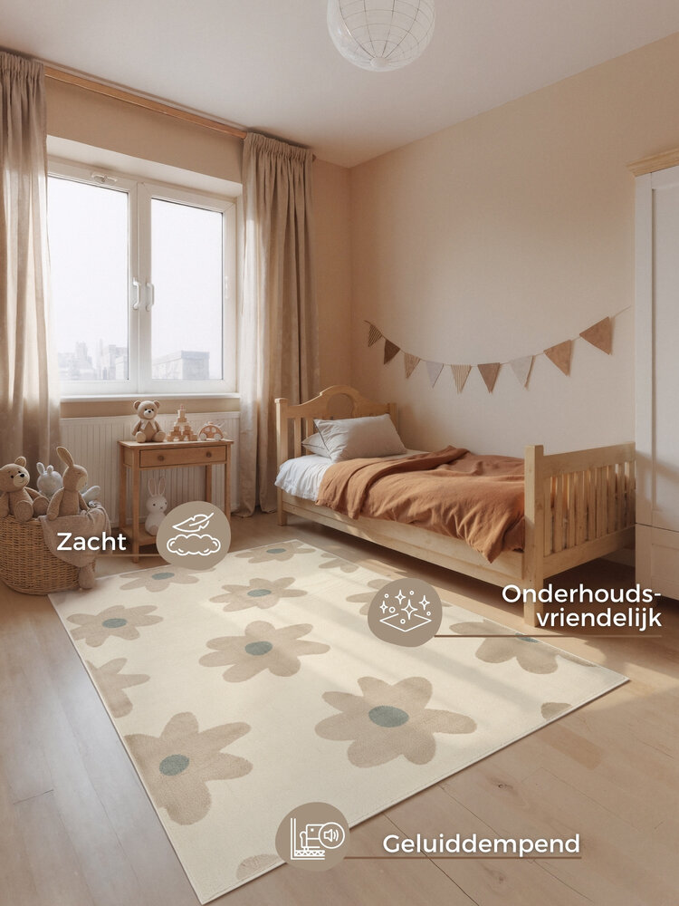 Kindervloerkleed - Adventures Bloomy Creme/Kleurrijk Kindervloerkleed - Adventures Bloomy Creme/Kleurrijk