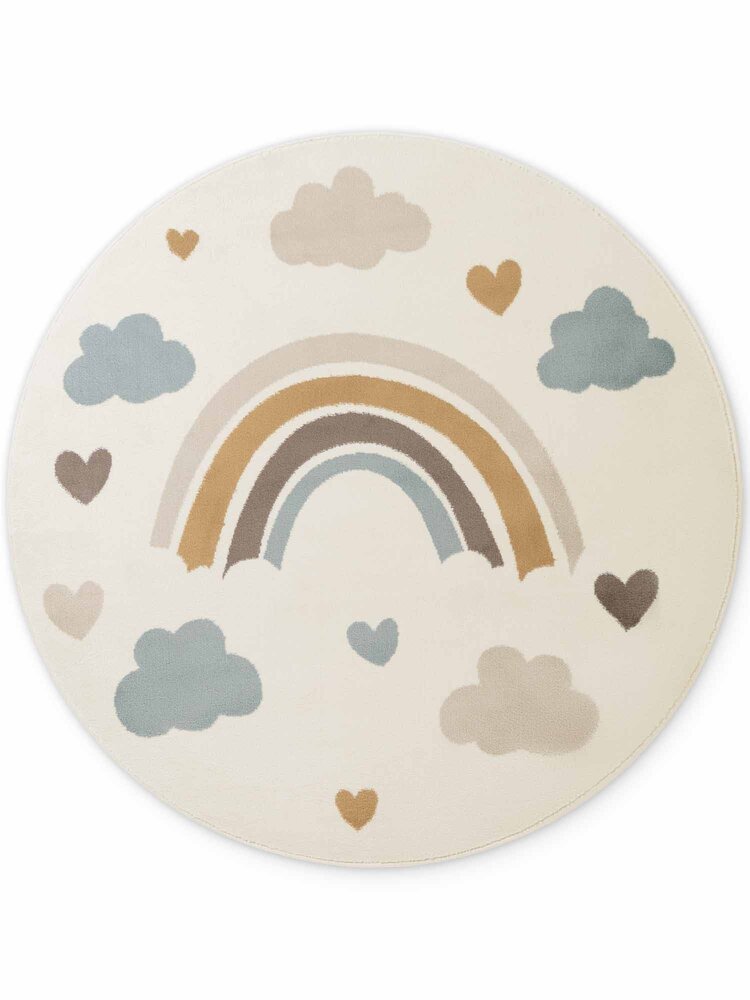 Rond kindervloerkleed - Adventures Skyla Creme/Kleurrijk Rond kindervloerkleed - Adventures Skyla Creme/Kleurrijk