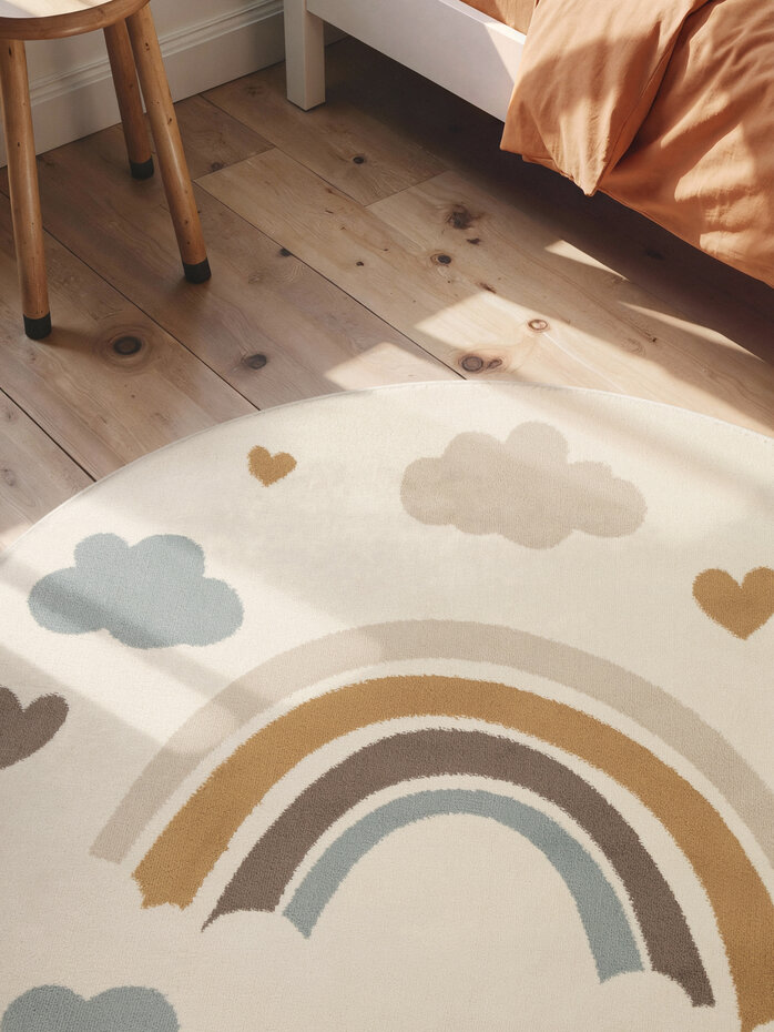 Rond kindervloerkleed - Adventures Skyla Creme/Kleurrijk Rond kindervloerkleed - Adventures Skyla Creme/Kleurrijk