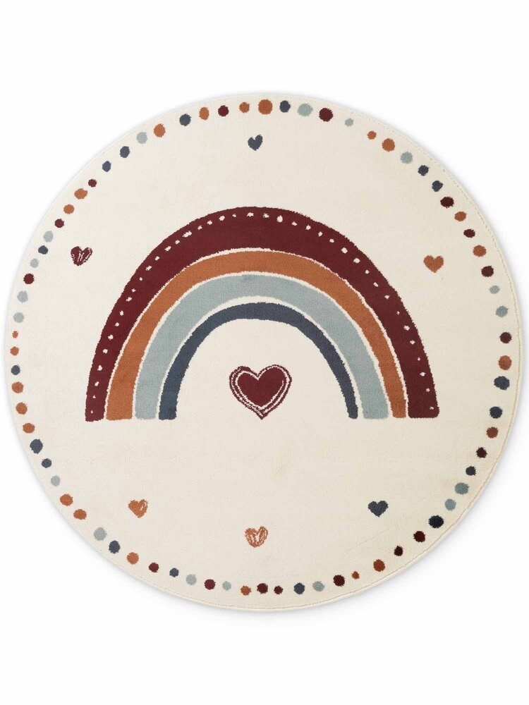 Rond kindervloerkleed - Adventures Luvy Creme/Kleurrijk Rond kindervloerkleed - Adventures Luvy Creme/Kleurrijk