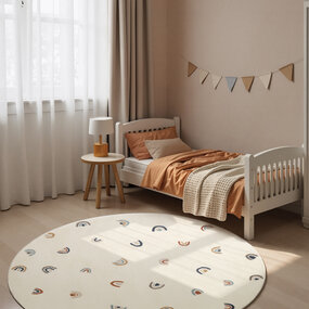Rond kindervloerkleed - Adventures Ravi Creme/Kleurrijk Rond kindervloerkleed - Adventures Ravi Creme/Kleurrijk