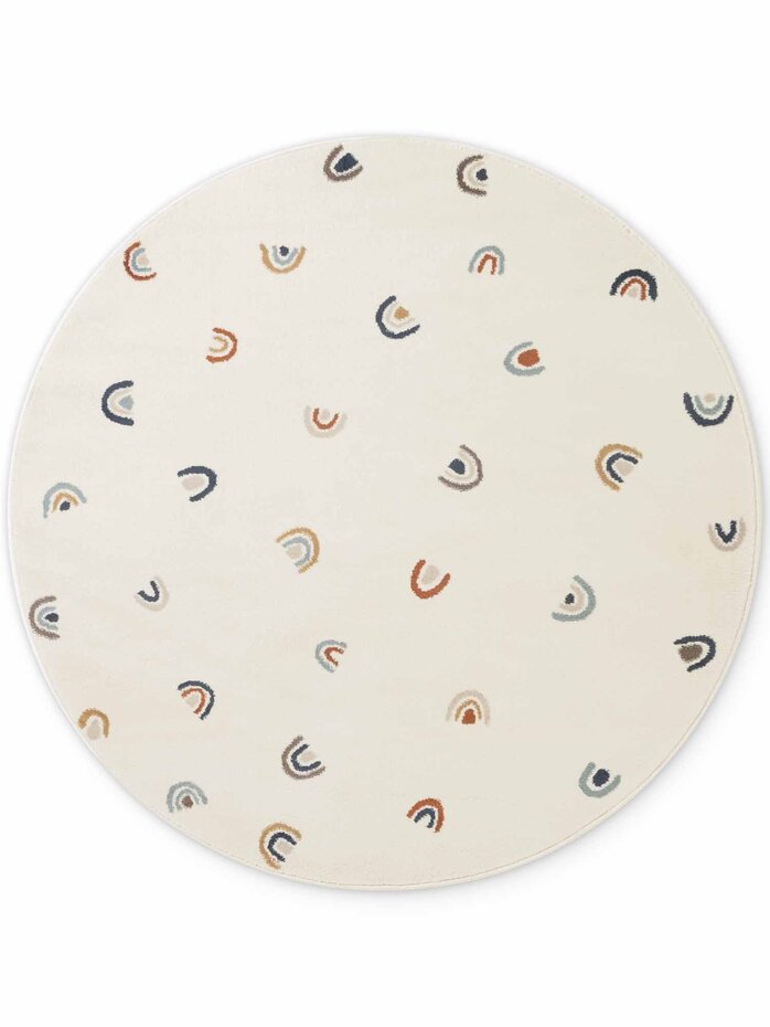Rond kindervloerkleed - Adventures Ravi Creme/Kleurrijk Rond kindervloerkleed - Adventures Ravi Creme/Kleurrijk