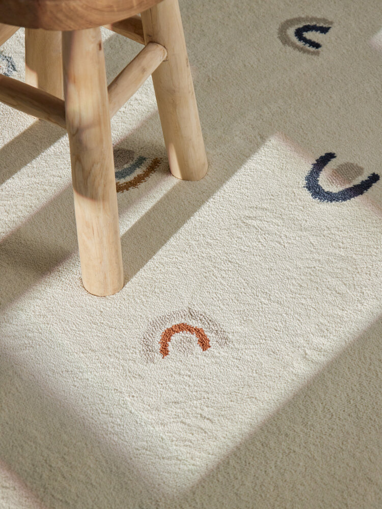 Rond kindervloerkleed - Adventures Ravi Creme/Kleurrijk Rond kindervloerkleed - Adventures Ravi Creme/Kleurrijk