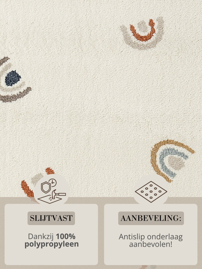 Rond kindervloerkleed - Adventures Ravi Creme/Kleurrijk Rond kindervloerkleed - Adventures Ravi Creme/Kleurrijk