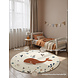 Rond kindervloerkleed - Adventures Moby Creme/Kleurrijk Rond kindervloerkleed - Adventures Moby Creme/Kleurrijk