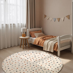 Rond kindervloerkleed - Adventures Konfetti Creme/Kleurrijk Rond kindervloerkleed - Adventures Konfetti Creme/Kleurrijk