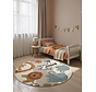 Rond kindervloerkleed - Adventures Savanna Creme/Kleurrijk