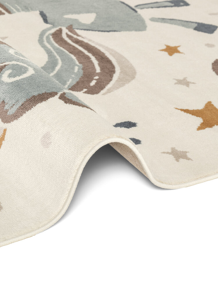 Rond kindervloerkleed - Adventures Eenhoorn Creme/Kleurrijk Rond kindervloerkleed - Adventures Eenhoorn Creme/Kleurrijk