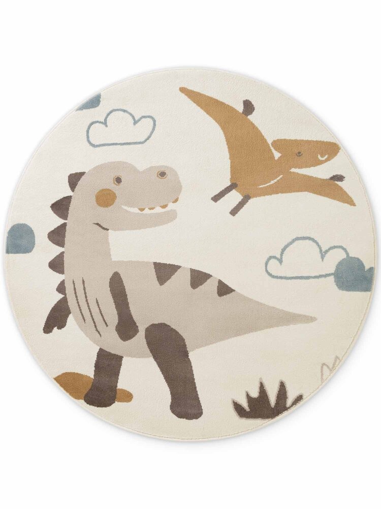 Rond kindervloerkleed - Adventures Dino Creme/Kleurrijk Rond kindervloerkleed - Adventures Dino Creme/Kleurrijk