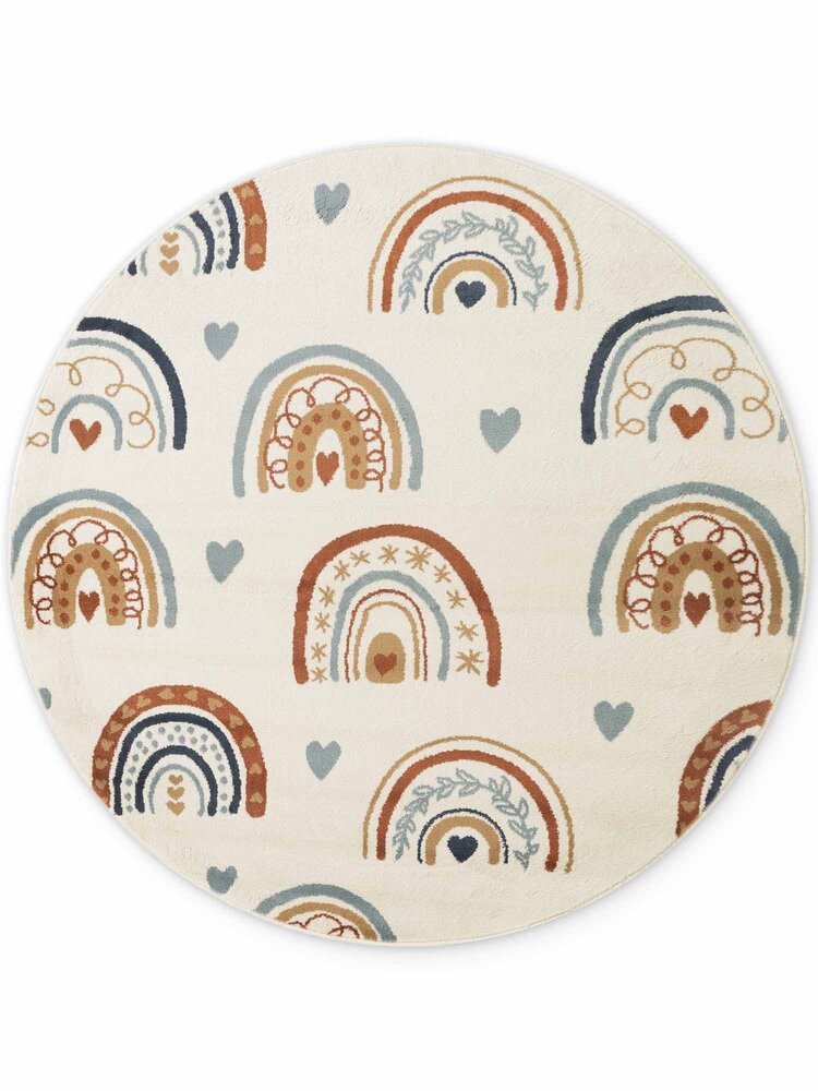 Rond kindervloerkleed - Adventures Bowie Creme/Kleurrijk Rond kindervloerkleed - Adventures Bowie Creme/Kleurrijk