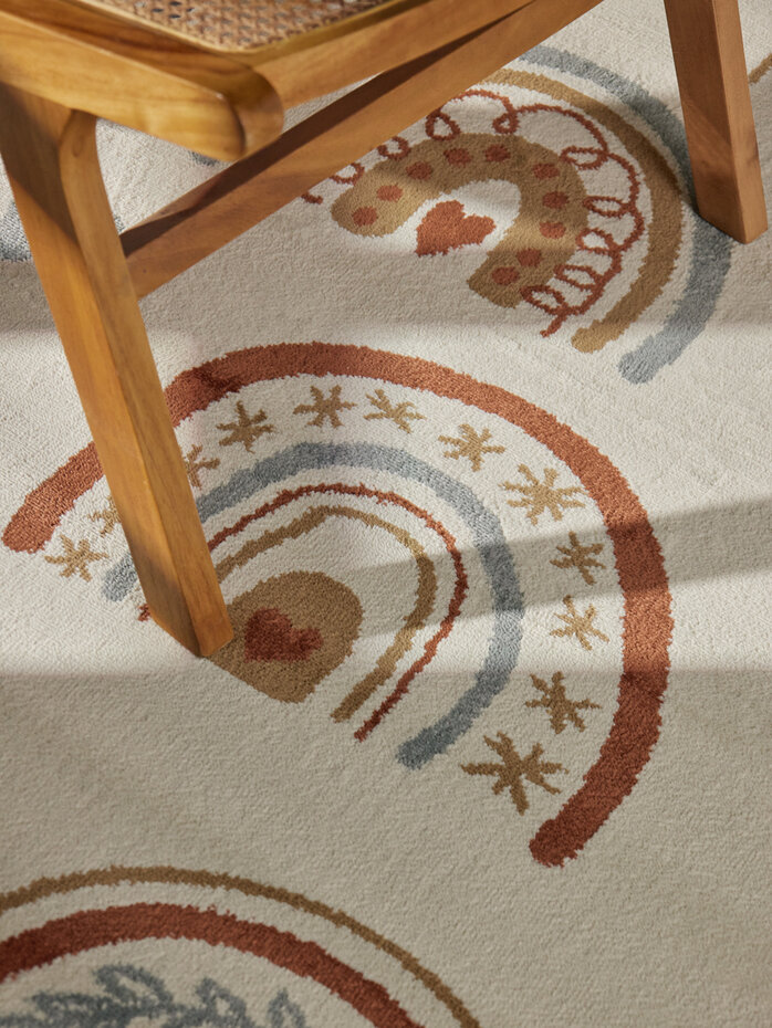 Rond kindervloerkleed - Adventures Bowie Creme/Kleurrijk Rond kindervloerkleed - Adventures Bowie Creme/Kleurrijk