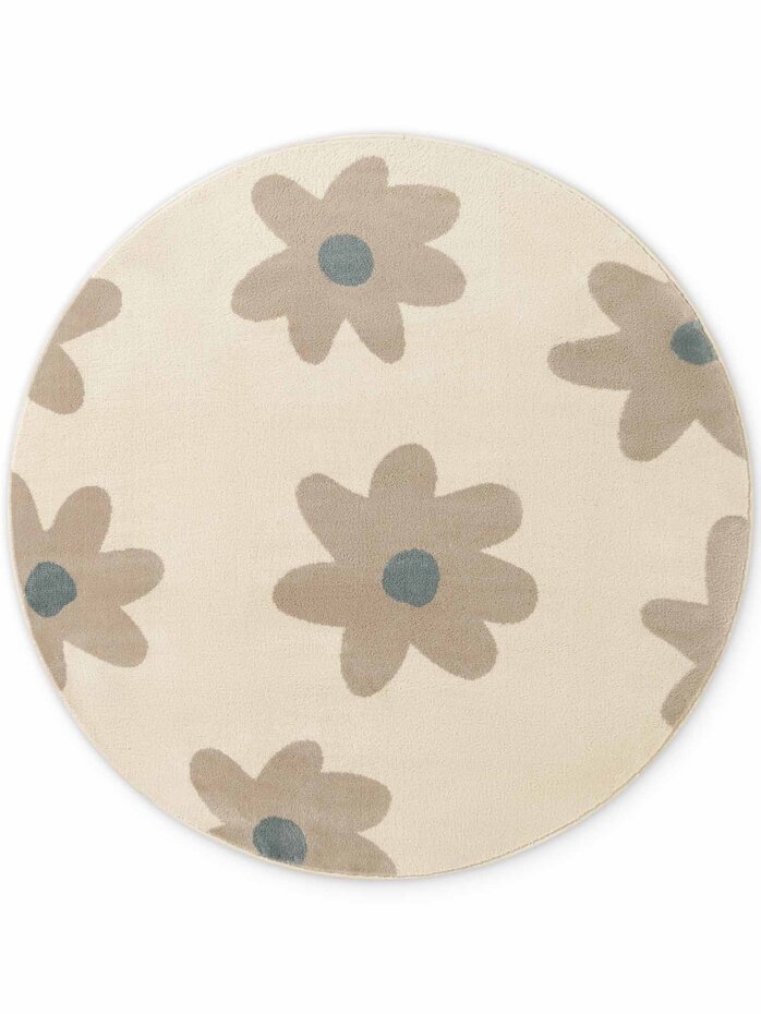 Rond kindervloerkleed - Adventures Bloomy Creme/Kleurrijk Rond kindervloerkleed - Adventures Bloomy Creme/Kleurrijk