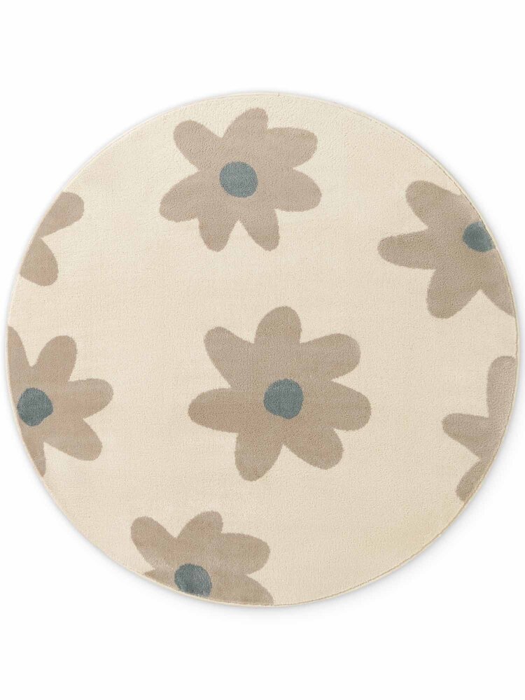 Rond kindervloerkleed - Adventures Bloomy Creme/Kleurrijk Rond kindervloerkleed - Adventures Bloomy Creme/Kleurrijk