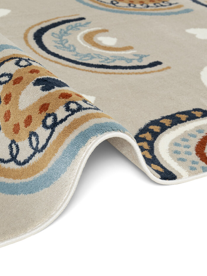 Rond kindervloerkleed - Adventures Bowie Beige/Kleurrijk Rond kindervloerkleed - Adventures Bowie Beige/Kleurrijk