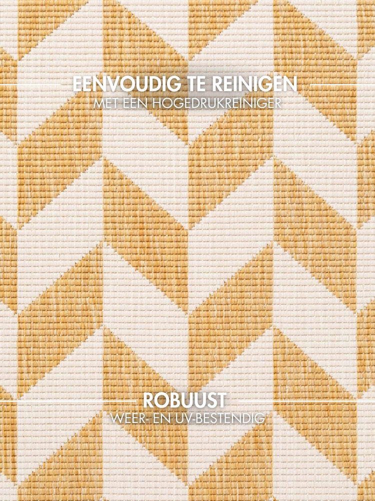 Buitenkleed - Haringey Terrick Okergeel/Wit