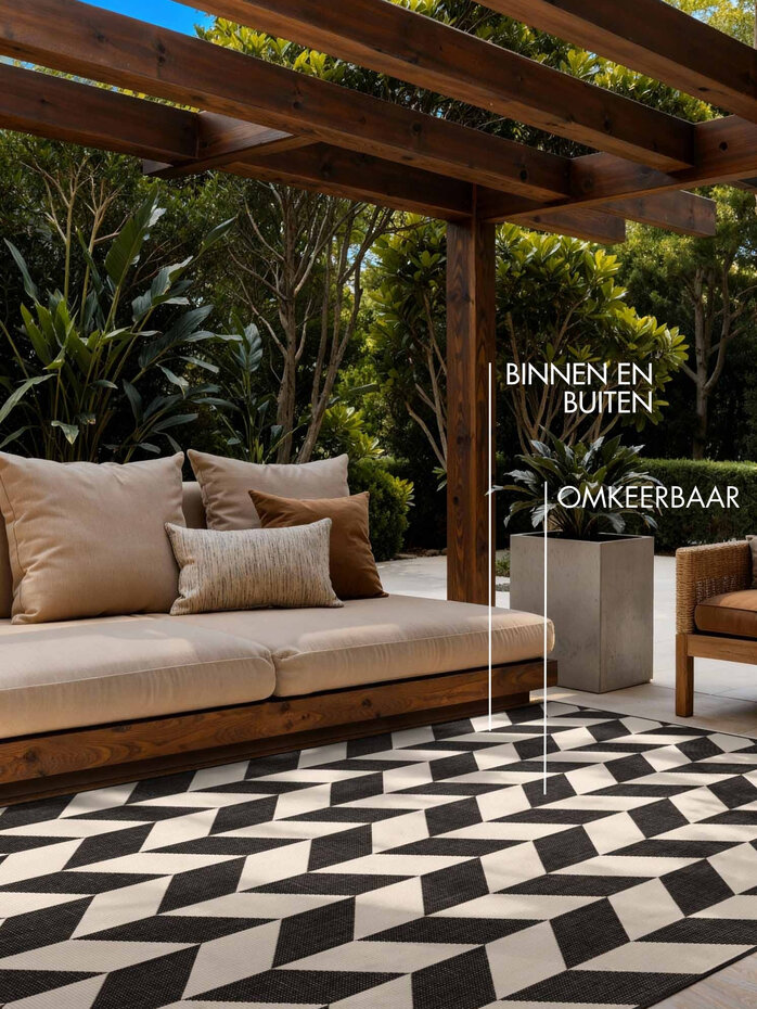 Buitenkleed - Haringey Terrick Zwart/Wit