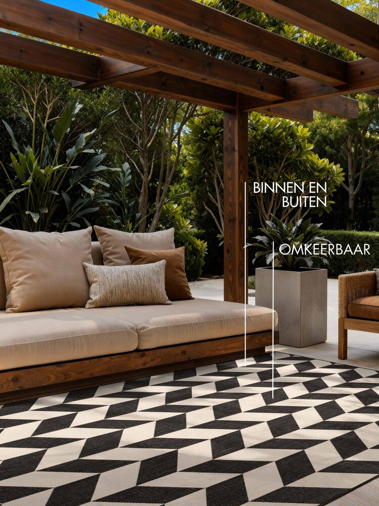 Buitenkleed - Haringey Terrick Zwart/Wit