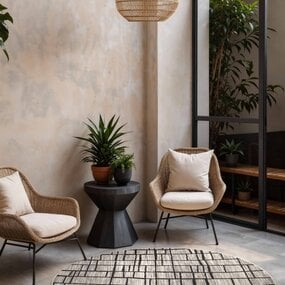 Ted Baker Rond buitenkleed - Haringey Crouch Zwart/Wit Ted Baker Rond buitenkleed - Haringey Crouch Zwart/Wit