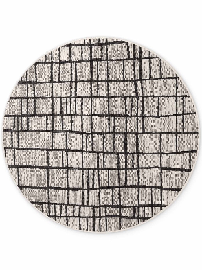 Rond buitenkleed - Haringey Crouch Zwart/Wit Rond buitenkleed - Haringey Crouch Zwart/Wit