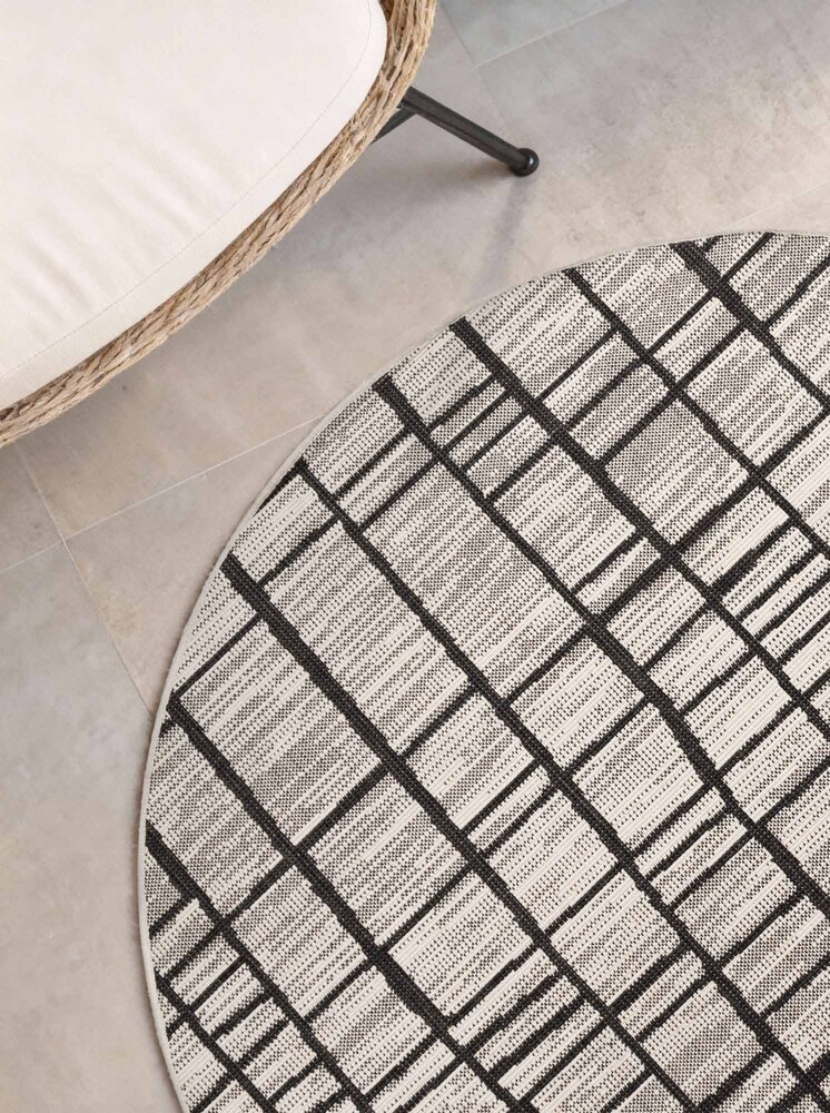Rond buitenkleed - Haringey Crouch Zwart/Wit Rond buitenkleed - Haringey Crouch Zwart/Wit